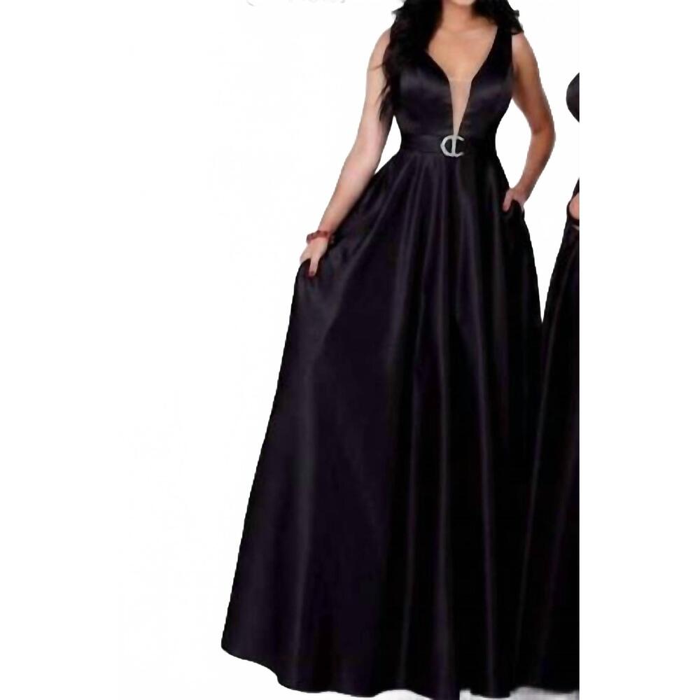 NEW KARISHMA CREATIONS women's prom dress in black